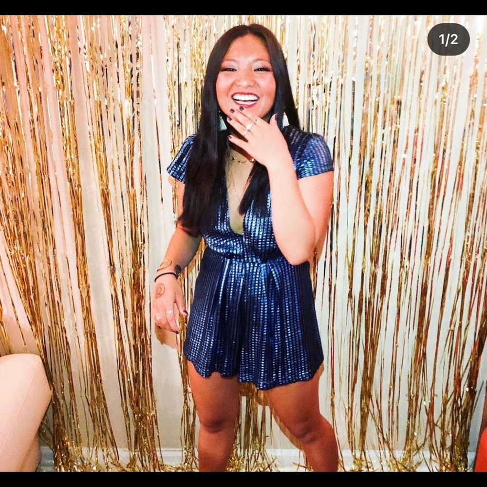 Blue disco romper